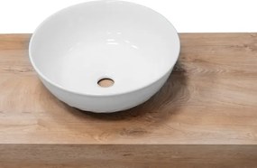 Lavabo da appoggio tondo in ceramica Bianco 40 cm per bagno