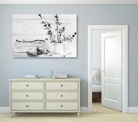 Quadro su tela – Natura morta rustica in bianco e nero
