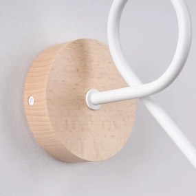 Sollux SL.1473 - Applique EMBER 1xE27/15W/230V bianco/beige/faggio