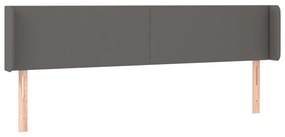 Testiera ad orecchio grigio 163x16x78/88 cm in similpelle
