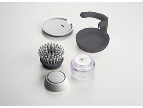 Spazzola grigia con dispenser e supporto Palm Scrub - Joseph Joseph