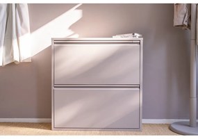 Scarpiera in metallo grigio-beige Billy - Spinder Design