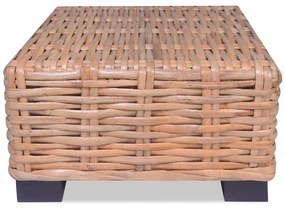 Tavolino da salotto in rattan naturale 45x45x30 cm