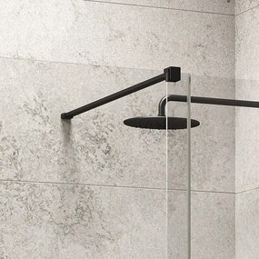 Kamalu - Parete doccia walk in scorrevole 160 cm finitura nera | KNM4000W-N