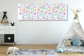 Stampa su tela – Giocattoli per bambini in colori pastello