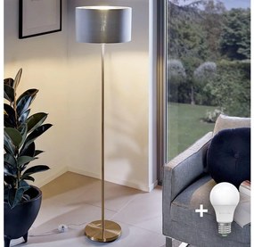 Lampada da terra LED TUNJA 1xE27/20W/230V Ø 30 cm oro/grigio