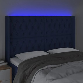 Testiera a led blu 163x16x118/128 cm in tessuto