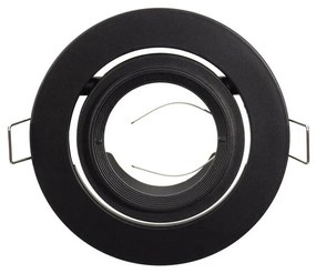 Portafaretto GU10 e MR16 Orientabile Tondo Foro Ø95mm Nero