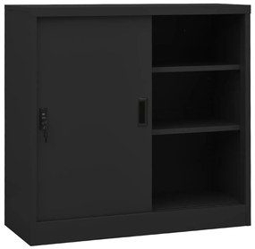 Armadio Ufficio Anta Scorrevole Antracite 90x40x90cm Acciaio /