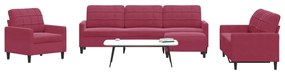 Set Di Divani 4 Pz Con Cuscini Rosso Vino İn Velluto /