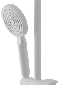 Saliscendi doccia 70 cm regolabile con doccetta tonda in ABS bianco opaco Hidra