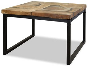 Tavolino Da Salotto İn Legno Di Teak E Resina 60x60x40 Cm /