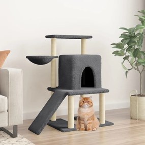 Albero per gatti con tiragraffi in sisal grigio scuro 96,5 cm