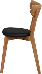 Sedia da pranzo in rovere marrone con seduta nera Ami - Rowico