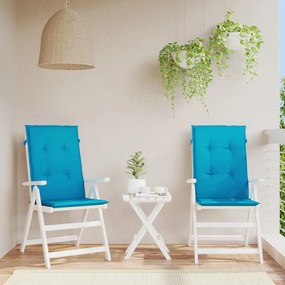 Cuscini Per Sedie 2 Pz Blu 120x50x3 Cm İn Tessuto /