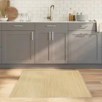 Tappeto Rettangolare Naturale Chiaro 100x100 cm in Bamb 376939