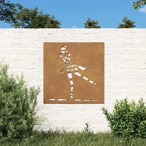Decorazione Muro Giardino 55x55 Cm Ballerina İn Acciaio Corten /