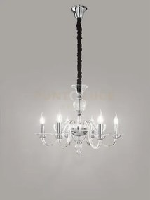 Lampadario bougie sei luci 6498 tr trasparente