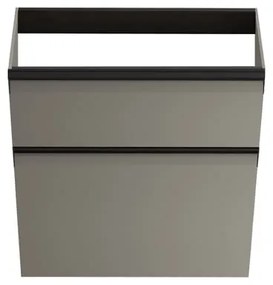 Mobile da bagno sospeso sotto lavabo Fusion L 59.5 x H 60 x P 45.5 cm grigio opaco, 2 cassetti