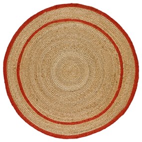 Tappeto rotondo colore rosso-naturale ø 90 cm Mahon - Universal