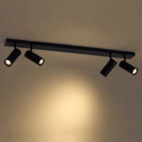 Faretto da soffitto moderno nero 4 luci orientabili - Renna