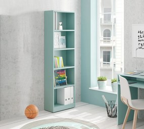 Librerie colorate: libreria 4 ripiani, finitura verde acqua