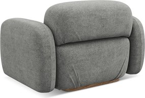 Parte divano componibile grigio con rivestimento in bouclé Ailani – Makamii