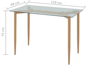 Tavolo da Pranzo 118x68x75 cm
