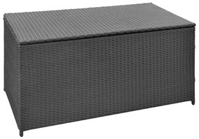 Baule Da Giardino Nero 120x50x60 Cm İn Polyrattan /