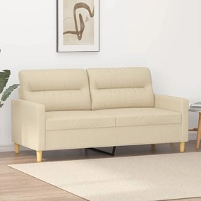 Divano A 2 Posti Crema 140 Cm İn Tessuto /