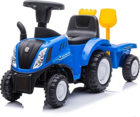 Trattore Cavalcabile con Rimorchio 91x29x44 cm per Bambini New Holland Blu...