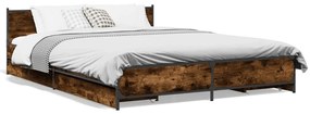 Giroletto Con Cassetti Rovere Fumo 140x200 Cm Legno Multistrato /