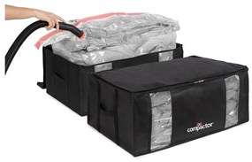 Set di organizer per vestiti sottovuoto/rinforzati in tessuto 2 pz 65x45x27 cm Black Edition – Compactor