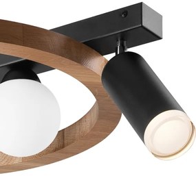 Lampadario a sospensione con filo OTIS 2xG9/5W/230V + 2xE27/15W/230V quercia