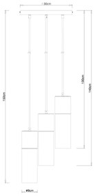 Globo 21000-3HN - Lampadario a sospensione con filo ANNIKA 3xE27/25W/230V diametro 30 cm cromo