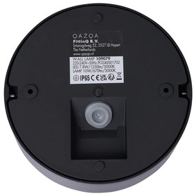 Lampada da parete moderna da esterno nera con LED IP65 - Dop