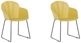 Set di 2 sedie da pranzo plastica gialla SYLVA Beliani