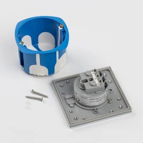 Brilagi - Presa a pavimento da incasso per esterno IP55 cromo opaco quadrato