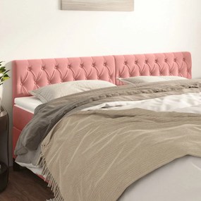Testiera 2 Pz Rosa 100x7x78/88 Cm İn Velluto /