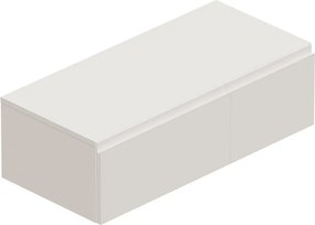 Mobile da bagno sospeso sotto lavabo Step L 100.3 x H 30 x P 46 cm bianco, 2 cassetti il grande a sinistra