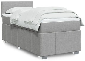 Giroletto A Molle Con Materasso Grigio Chiaro 80x200 Cm Tessuto /