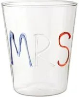 Bicchiere scritta Mrs 380 ml in vetro borosilicato