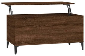 Tavolino salotto rovere marrone 90x44,5x45 cm legno multistrato