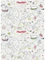 Kindertapete Treasure Map von Sanderson - Weiß/ Bunt