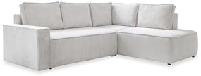 Divano letto angolare in velluto a coste bianco Brave Dave - Miuform