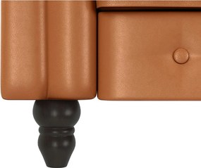 Poltrona chesterfield in similpelle marrone cognac Felix - Støraa