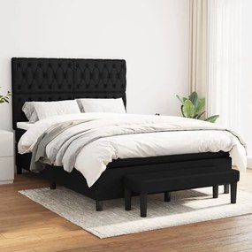 Giroletto A Molle Con Materasso Nero 140x200 Cm İn Tessuto /