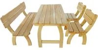 Set da Pranzo per Esterni 4 pz in Legno di Pino Impregnato cod mxl 35934