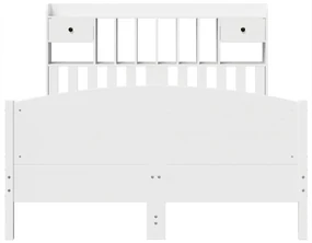 Letto libreria senza materasso bianco 160x200 cm legno di pino