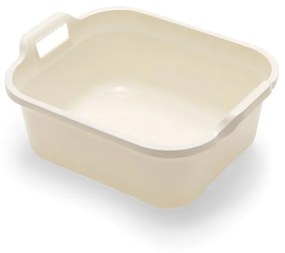 Lavorazione in plastica color crema con due manici , 39 x 32 x 14 cm - Addis